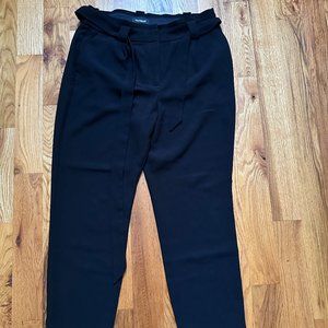 EXPRESS - Paperbag waisted ankle trousers - black - 12R